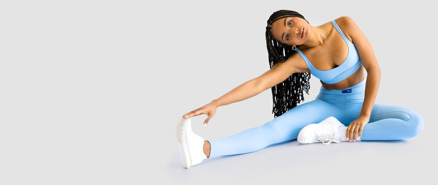 Matching leggings, shorts and bras for gym, pilates and studio sports